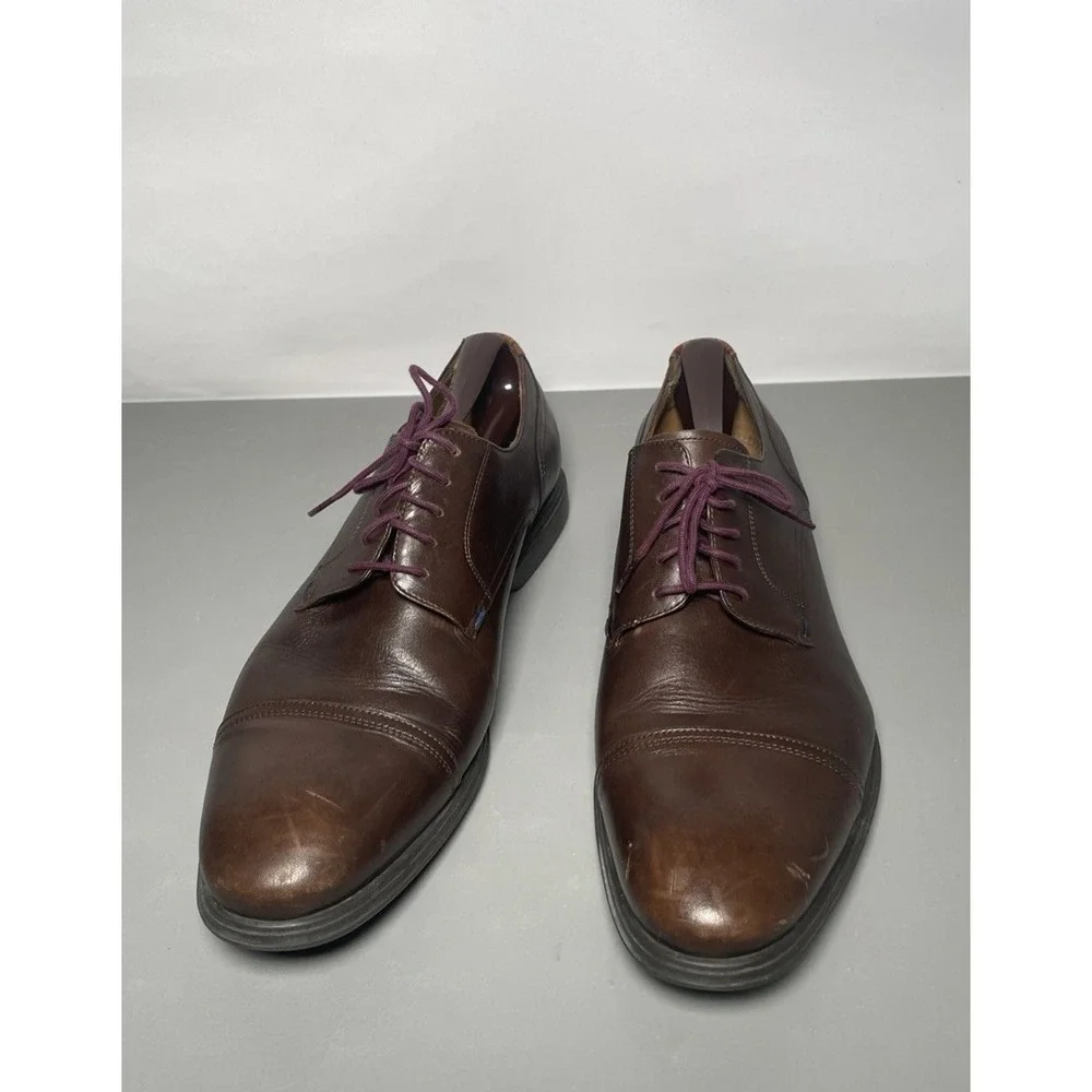 PS by Paul Smith Men's Brown Leather Cap-Toe Derby Dress Shoes US12 / EU 45